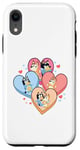 Coque pour iPhone XR Blue Dog Valentines, famille, bonbons cœurs