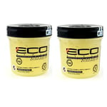 2x ECO Styly Professional Styling Gel Black Castor & Flaxseed Oil  16oz