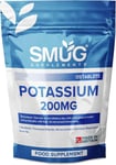 SMUG Supplements Potassium Tablets - 120 High Strength 200mg Pills -...