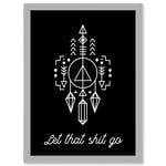 Bathroom Wall Art Let That Shit Go Toilet Sign Funny Bathroom Yoga Decor Artwork Framed Wall Art Print A4