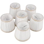 Abat-Jour de Lustre, uniquement pour les Ampoules de Bougie, Abat-Jour de une Pince, Lot de 6, Blanc