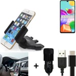 For Samsung Galaxy A41 + CHARGER Mount holder for Car radio cd bracket