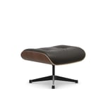 Vitra - Lounge Ottoman, Black-pigmented Walnut Polished/Sides black, Leather Cat. L40 Premium 68 - Skamler og taburetter - Charles & Ray Eames - Brun - Metall/Tre