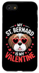 iPhone SE (2020) / 7 / 8 St Bernard My Valentines Hearts Day Dog Mom Dad Case