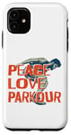 iPhone 11 Parkour Free Running Traceur Vintage Peace Love Parkour Case