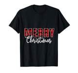 Merry Christmas Buffalo Red Plaid Santa Hat Xmas Pajamas T-Shirt