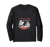 Kids 5th Birthday Retro Ice Hockey 5 Years Old Boy Girl Long Sleeve T-Shirt