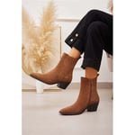 Bottines Vera Collection  Bottines  Santiags cuir nubuck, Cognac