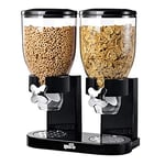 Honey-Can-Do 'Classic' Dry Food/Cereal Dispenser (Double, Black) -- Preserve Freshness, Control Portions, 22 x 36 x 42 cm