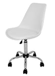 La Chaise Espagnole Sanabria - Chaise de bureau ou études de style nordique avec base chromé en blanc