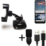 Car holder windshield dashboard for Nokia 5.3 charger Cell phone mount bracket