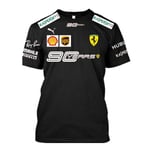 Ny F1 Ferrari racing dräkt team version casual rund halsad kortärmad topp black XS