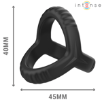 INTENSE - CARSON DOUBLE SILICONE PENIS RING BLACK MODEL 4