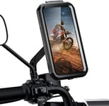 Support Téléphone Moto Étanche Rotation À 360 Anti-Vibrations Porte Telephone Moto Avec Id Tactile Sensible Support Smartphone Scooter Rétroviseur Pour 4.5-6.1 Pouces Smartphones ([Pho062362]