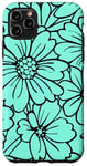 Coque pour iPhone 11 Pro Max Light Green Floral Pattern Minimalist Flowers Phone Cover