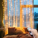 3Mx3M LED Gardin Fairy String Lights In/Outdoor Fönster Dekor warm white 3*3m 300 lights