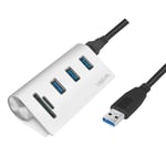 LogiLink USB 3.0 hub + kortlæser  - 3 vejs