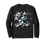 Fish swim against current in the sea swim against the waves Long Sleeve T-Shirt