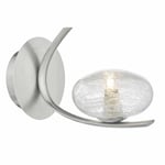 dar lighting LEI0746 Leighton 1 Light Wall Light Satin Chrome and Sugar Cane Glass