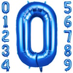 OFFCUP Ballon Chiffre 0 Bleu | Ballon Anniversaire 0 An 101cm | Numéro de Ballon | Décoratif Ballon | D'hélium Decoration Anniversaire Fête Vacances Ans Anniversaire