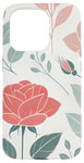 Coque pour iPhone 15 Pro Motif floral rose, style minimaliste