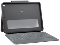 Logitech Rugged Folio pour iPad (7e, 8e et 9e générations) Étui clavier de protection avec Smart Connector et clavier durable résistant aux éclaboussures, Clavier Français AZERTY - Noir