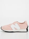 New Balance Junior Girls' 327 Trainers - Pink/White, Pink/White, Size 4 Older