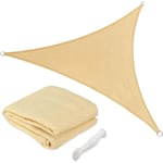 BAKAJI 2832414 Voile d'ombrage Triangulaire résistant aux UV 90% Terrazzo avec Clips Beige 3 x 3 x 3 m