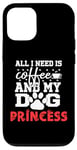 Coque pour iPhone 15 Pro Nom du chien Princess All In Need Is Coffee My Dog Named