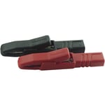 Sks Hirschmann - lot de pinces crocodiles set ak 2S enfichable 4 mm cat i noir, rouge 972603001