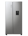 Fridgemaster MS91547DFE Freestanding American Side by side Door Fridge Freezer 547L, Metal Grey, Inverter compressor, Non-Plumbed Water Dispenser, 91 × 178.6 × 64.3 cm (W×H×D) Energy Rating E