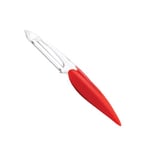 MASTRAD F20545 Eplucheurs Peaux Fines Et Délicates – Utilisation Simple – Gamme Elios – Double Tranchant Et Dentelée – Lame INOX – Ambidextre – Compatible Lave-Vaisselle – Rouge, 75x20x200