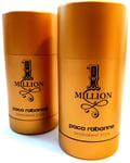 2x Paco Rabanne 1 Million Deodorant Stick, 75ml, Mens Deodorant, One Million