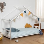 Lit cabane pour enfant 190x90cm blanc gaspard