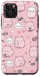 iPhone 11 Pro Max Adorable Cat Patterns Pink Design Cute kittens Patterns Case