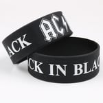 1 Bracelet Silicone Groupe Acdc Back In Black Hard Rock Homme Femme Ado