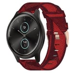 För Garmin Vivomove Style 20 mm Nylon Woven Watch Band Red