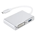 4 In 1 Portable USB C HUB For Computers USB C To + VGA + DVI + USB3.0 Adapter