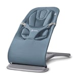 Transat Evolve 3-en-1 d'Ergobaby, Transat ergonomique pour nouveau-nés de la naissance à la petite enfance, balancelle avec insert pour nouveau-né (2,5 kg - 13,2 kg), Oxford Blue