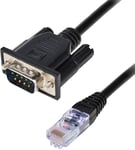 Cooso - Câble RJ45 vers RS232, port série DB9 9 broches mâle vers RJ45 femelle Cat5 Ethernet/LAN (3 mètres).[V1063]