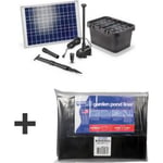 Kit bassin complet - EBS - 2500L max - pompe solaire 1300L-20W - filtre immergé