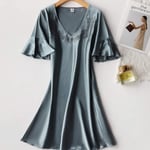 CIDCIJN Chemise De Nuit Pyjama Femme,Silky Satin Women Nightgown Sleepwear Casual Night Dress Oversized Sleep Shirt Sexy Nightshirt Female Sexy Home Dress, Rouge,M