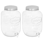 vidaXL Glasbehållare med tappkran 2 st 8050 ml glas 51656