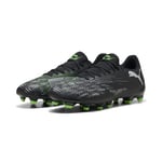 PUMA Mixte Future 8 Play FG/AG Chaussure de Football, Black Silver-Fluo Green, 44 EU