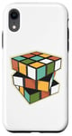 Coque pour iPhone XR Puzzle rétro en forme de cube - Couleurs vives et géométriques