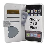 Standcase Glitter Wallet iPhone 7 Plus / 8 Plus (Silver)