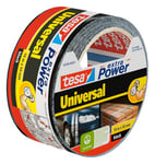 Tesa extra Power Universal Ruban Adhésif Toile - Tenue extra forte - Duct Tape pour les Réparations, la Fixation, l'Étanchéité et plus Encore - Noir - 1 Rouleau - 10 m x 50 mm