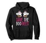 Save The Boo bees Breast Cancer Awareness Halloween Women Pullover Hoodie