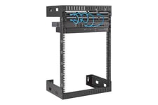 StarTech.com 15U 19" Wall Mount Network Rack - 12" Deep 2 Post Open Frame Server Room Rack for Data/AV/IT/Computer Equipment/Patch Panel with Cage Nuts & Screws 200lb Capacity, Black (RK15WALLO) - rack - 15U