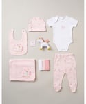 Rock A Bye Baby Girls 10-Piece Unicorn Print Hanging Gift Set - Pink - Size 3-6M